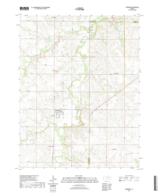 Woodbine Kansas US Topo Map Image