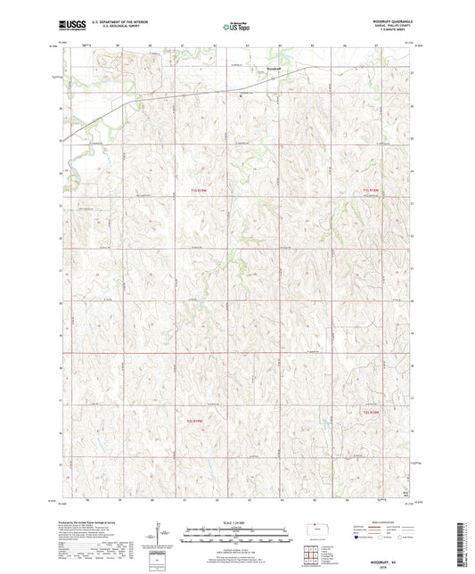 Woodruff Kansas US Topo Map Image