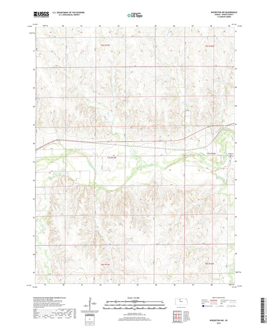 Woodston NW Kansas US Topo Map Image
