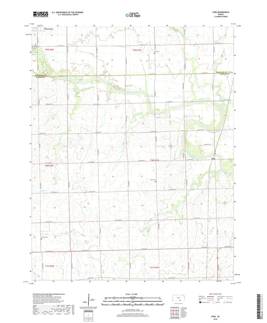 Zyba Kansas US Topo Map Image