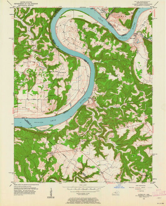 Classic USGS Alton Indiana 7.5'x7.5' Topo Map Image