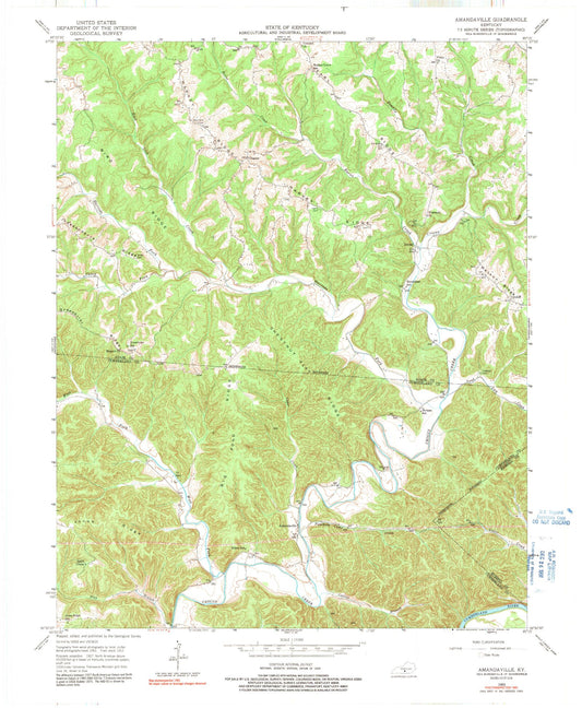 Classic USGS Amandaville Kentucky 7.5'x7.5' Topo Map Image