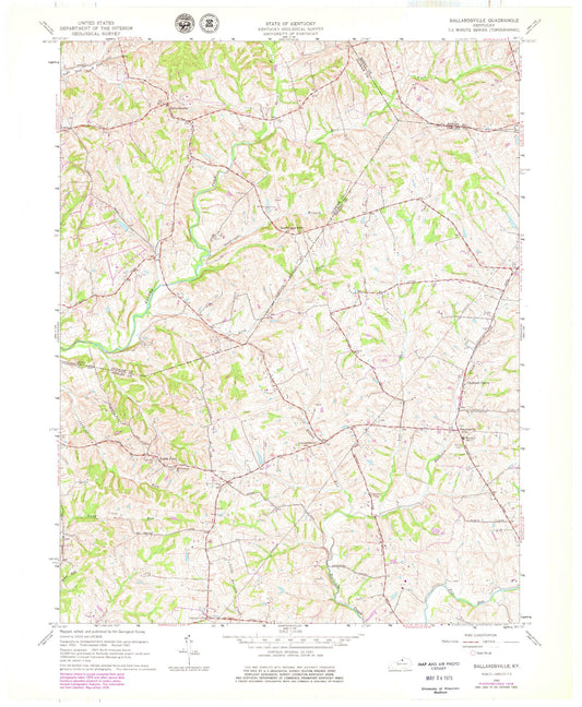 Classic USGS Ballardsville Kentucky 7.5'x7.5' Topo Map Image