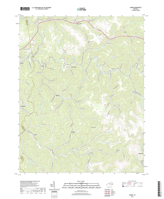 Carrie Kentucky US Topo Map Image
