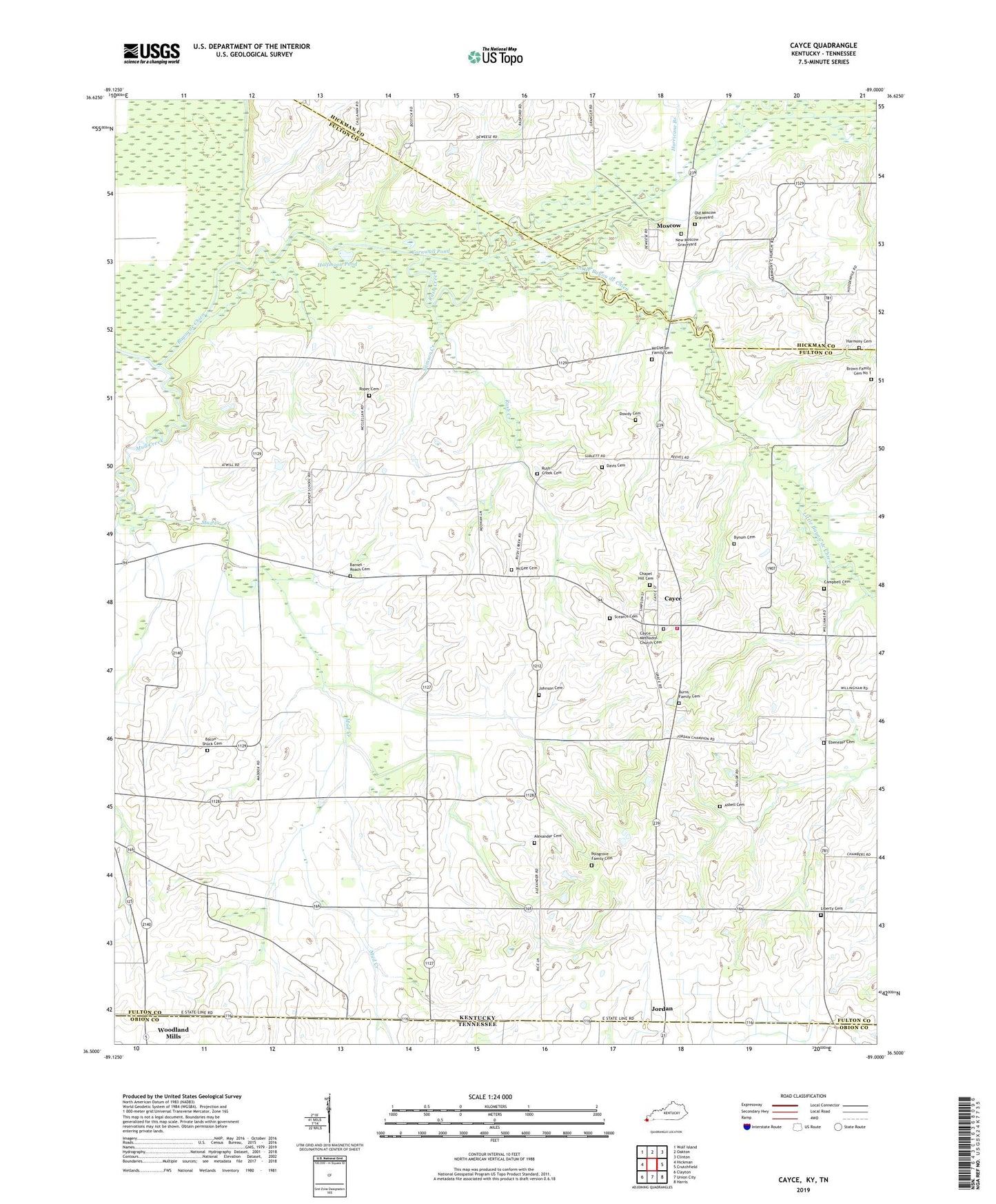 Cayce Kentucky US Topo Map Image