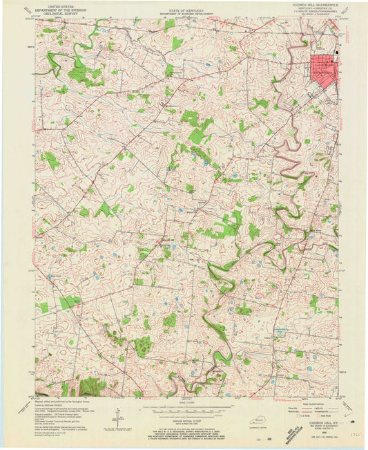 Classic USGS Church Hill Kentucky 7.5'x7.5' Topo Map Image