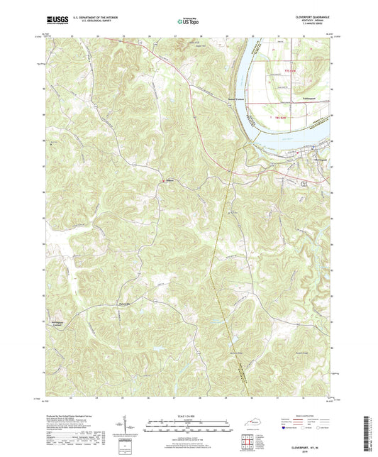 Cloverport Kentucky US Topo Map Image