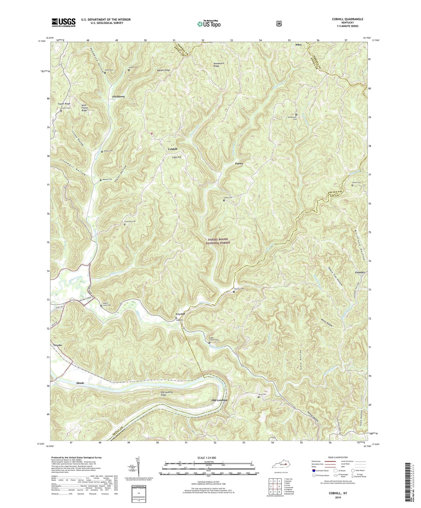 Cobhill Kentucky US Topo Map Image