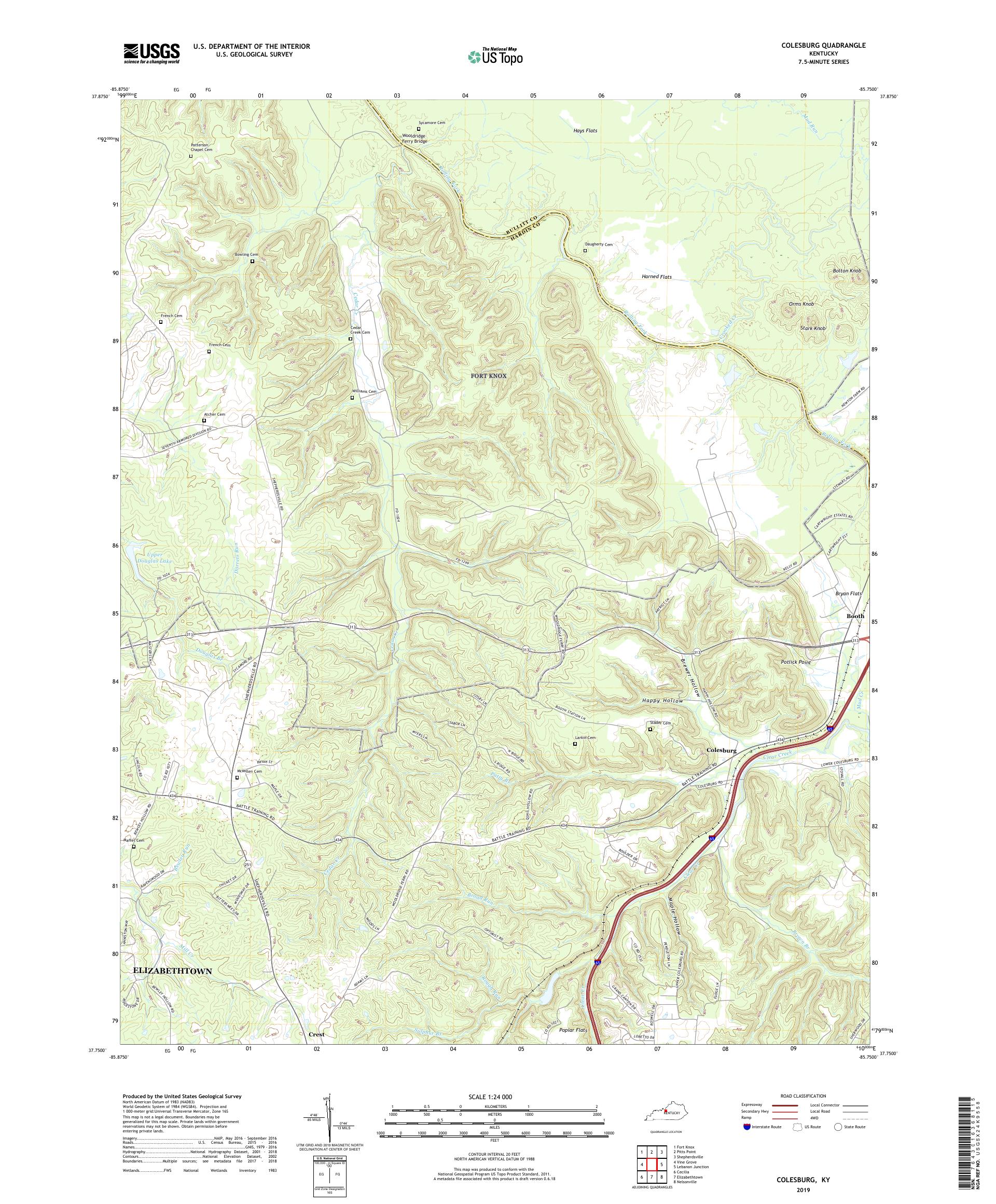 Colesburg Kentucky US Topo Map – MyTopo Map Store