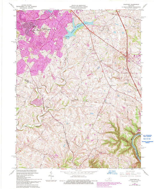 Classic USGS Coletown Kentucky 7.5'x7.5' Topo Map Image