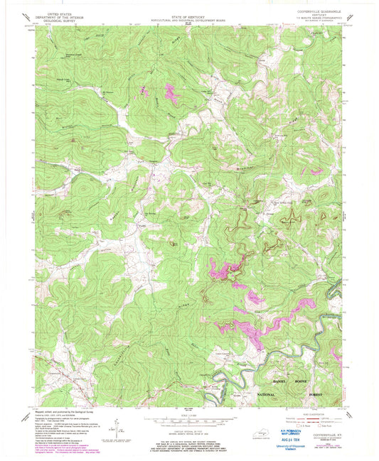 Classic USGS Coopersville Kentucky 7.5'x7.5' Topo Map Image