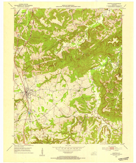 Classic USGS Crofton Kentucky 7.5'x7.5' Topo Map Image