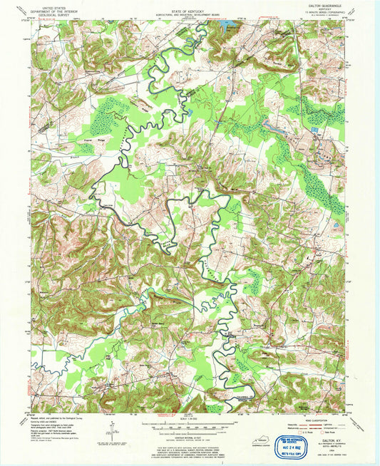 Classic USGS Dalton Kentucky 7.5'x7.5' Topo Map Image