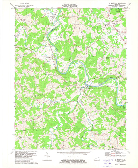 Classic USGS De Mossville Kentucky 7.5'x7.5' Topo Map Image