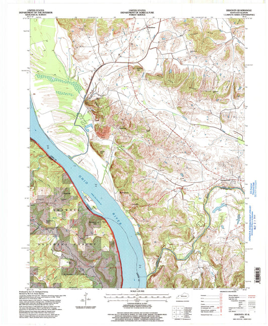 Classic USGS Dekoven Kentucky 7.5'x7.5' Topo Map Image