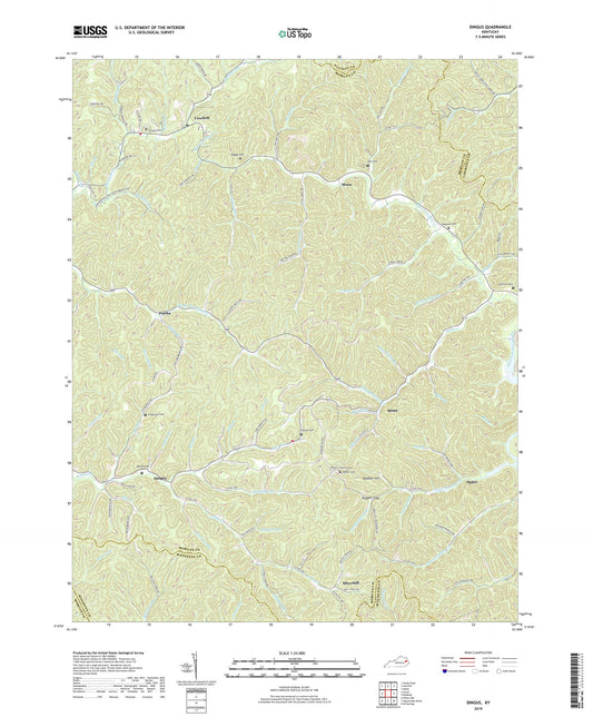 Dingus Kentucky US Topo Map Image