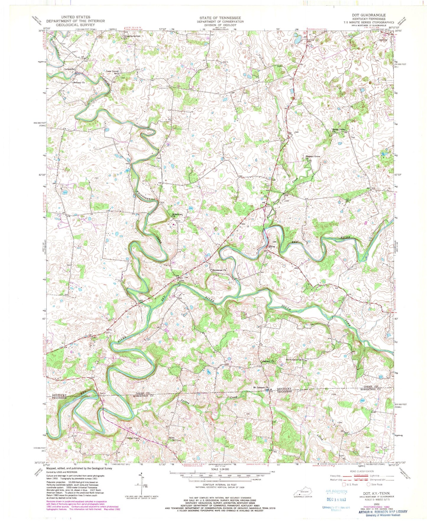 Classic USGS Dot Kentucky 7.5'x7.5' Topo Map Image