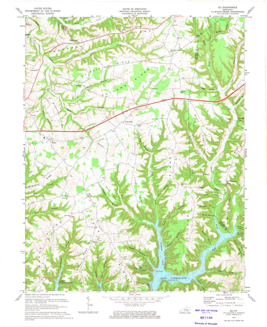 Classic USGS Eli Kentucky 7.5'x7.5' Topo Map Image