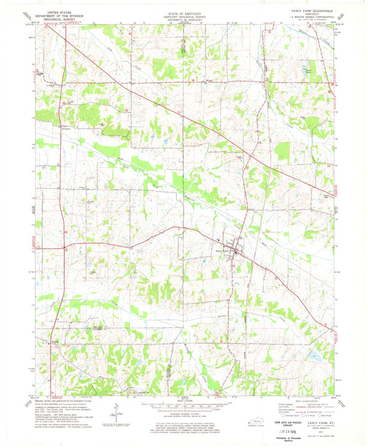Classic USGS Fancy Farm Kentucky 7.5'x7.5' Topo Map Image