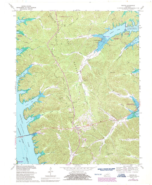 Classic USGS Fenton Kentucky 7.5'x7.5' Topo Map Image