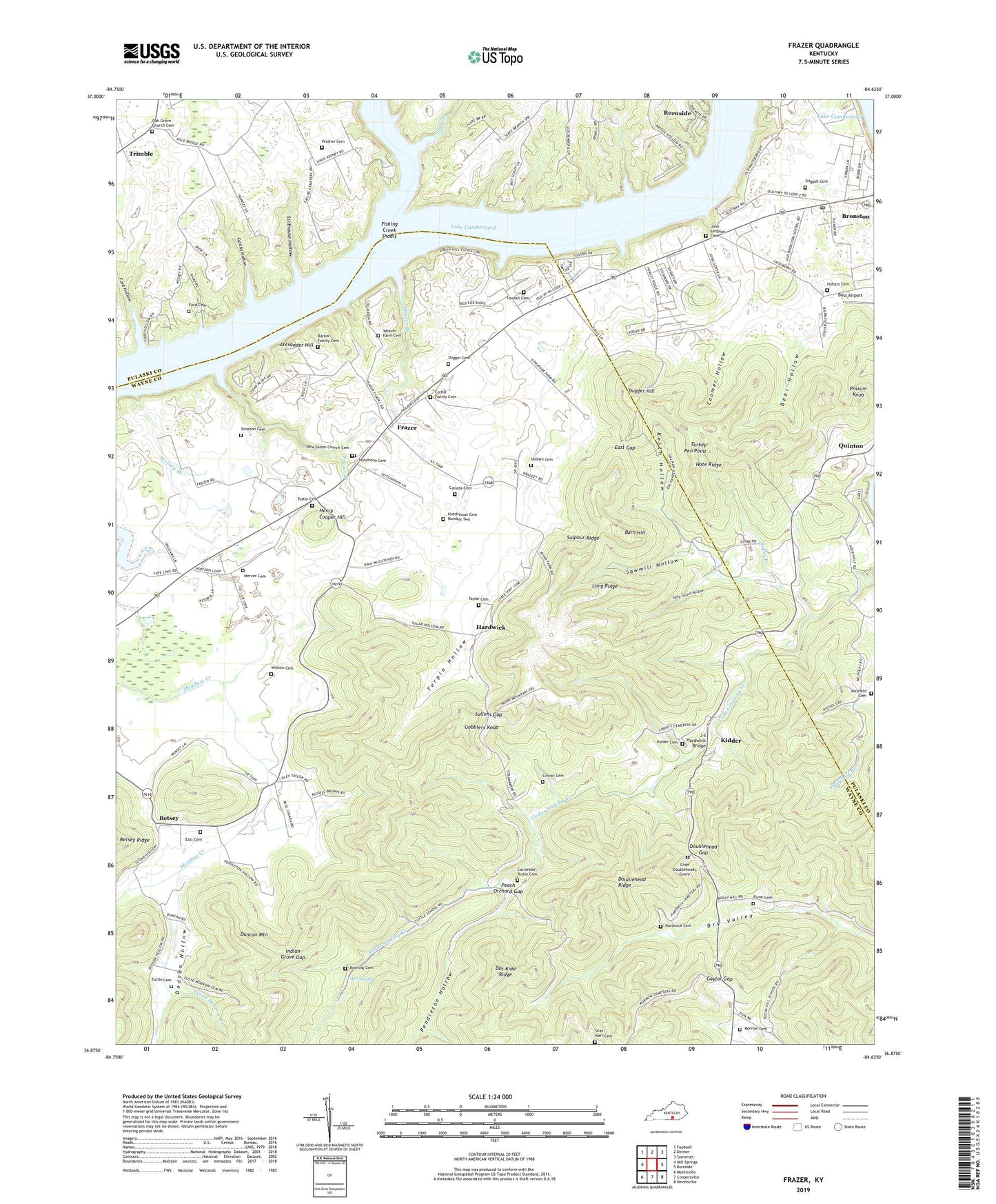 Frazer Kentucky US Topo Map Image