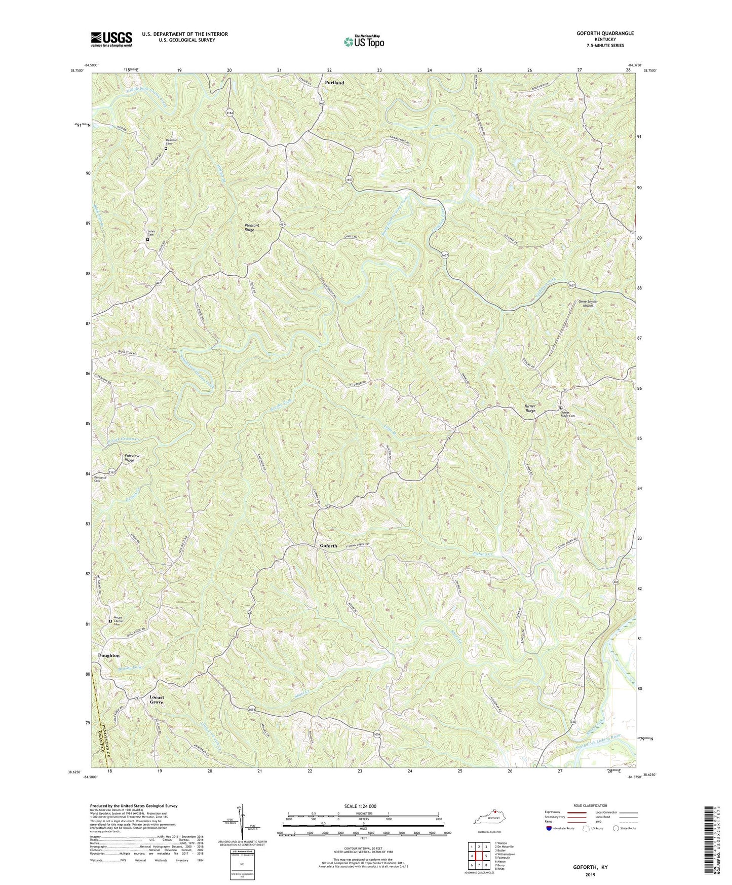 Goforth Kentucky US Topo Map Image