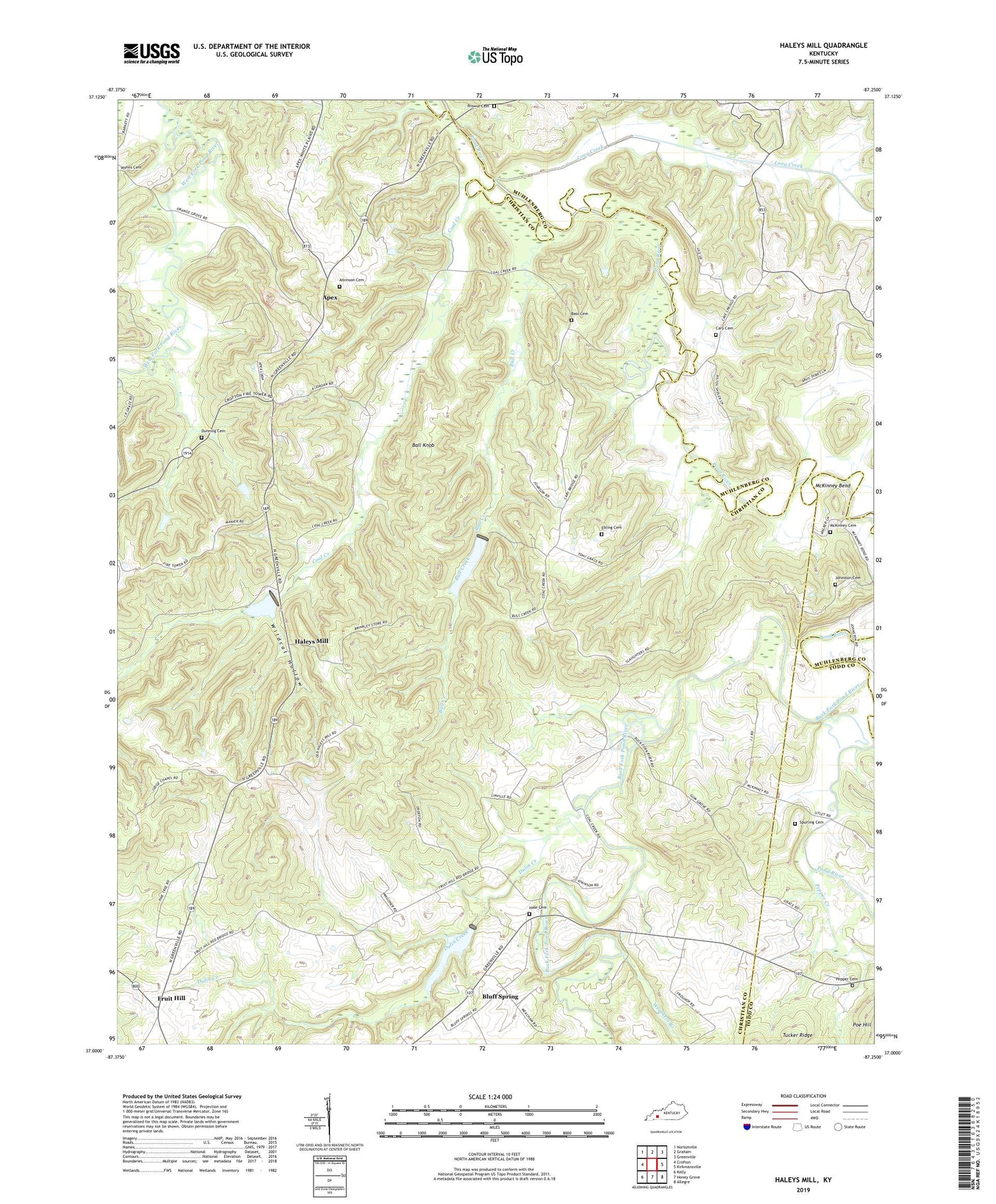 Haleys Mill Kentucky US Topo Map Image