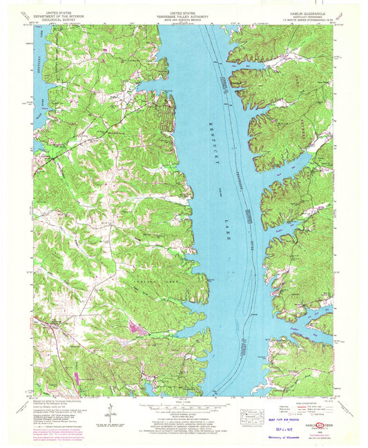 Classic USGS Hamlin Kentucky 7.5'x7.5' Topo Map Image