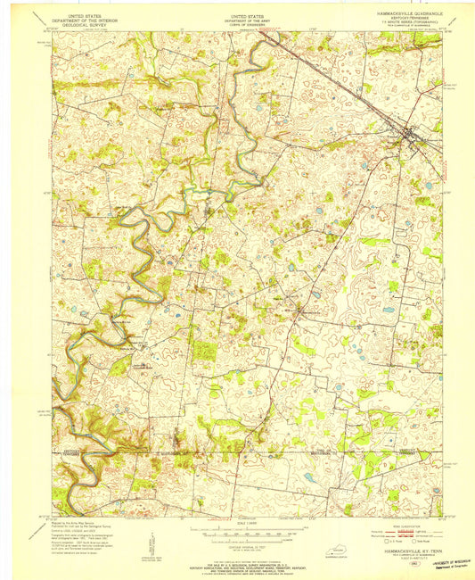 Classic USGS Trenton Kentucky 7.5'x7.5' Topo Map Image