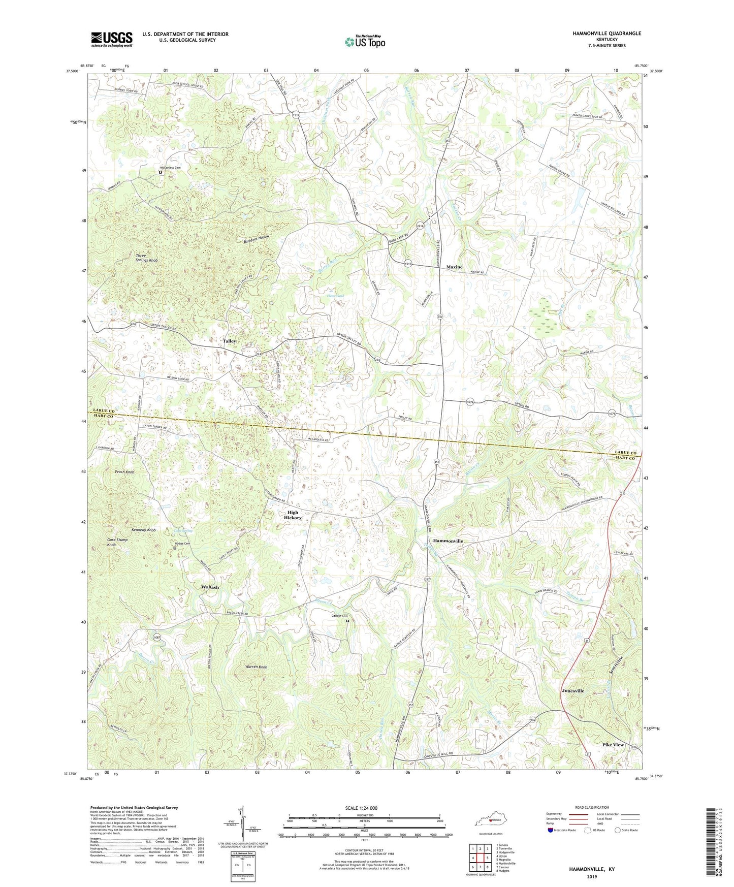 Hammonville Kentucky US Topo Map Image