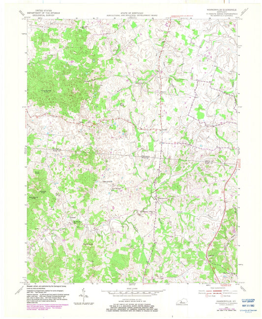 Classic USGS Hammonville Kentucky 7.5'x7.5' Topo Map Image