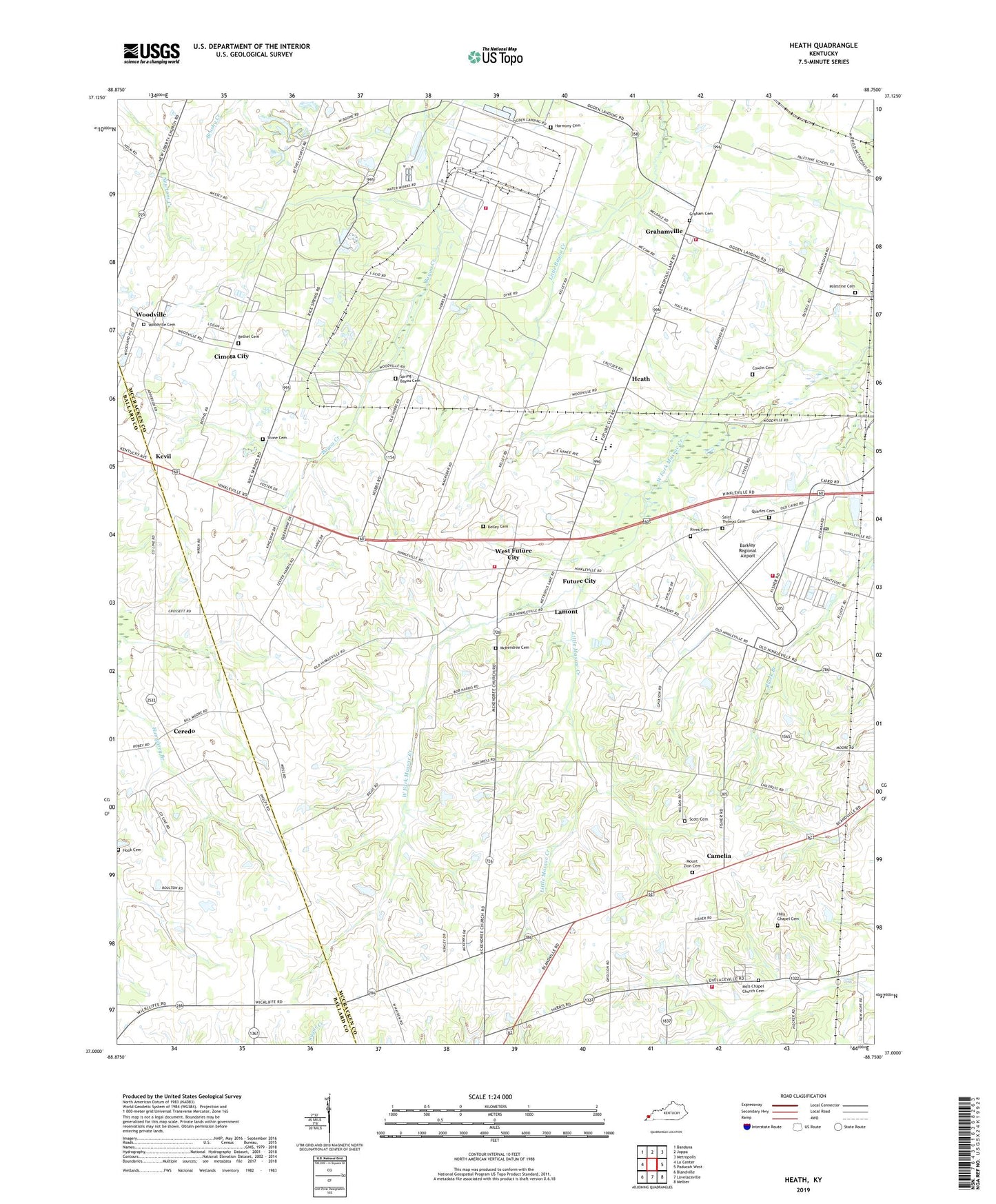 Heath Kentucky US Topo Map Image