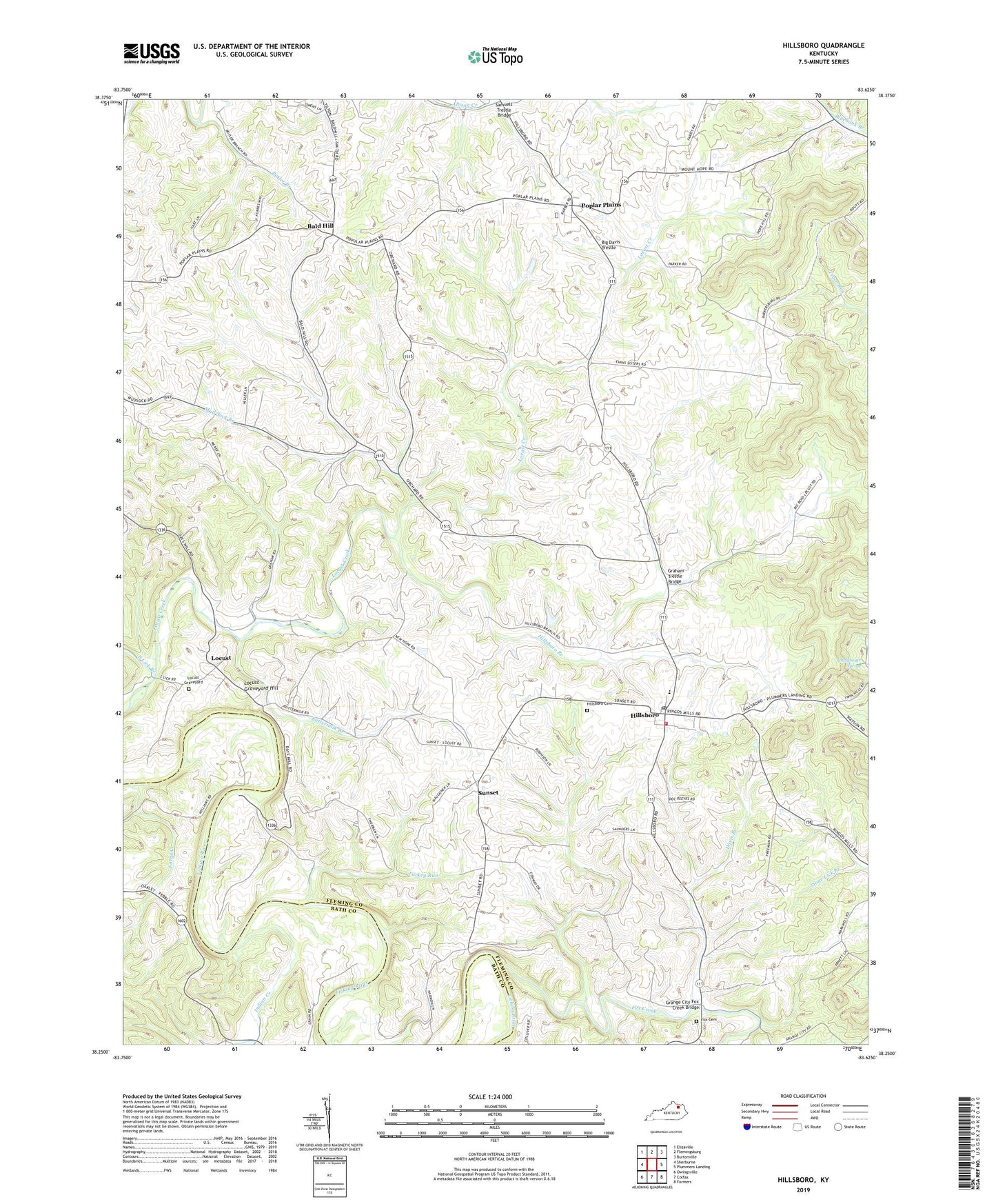 Hillsboro Kentucky US Topo Map Image