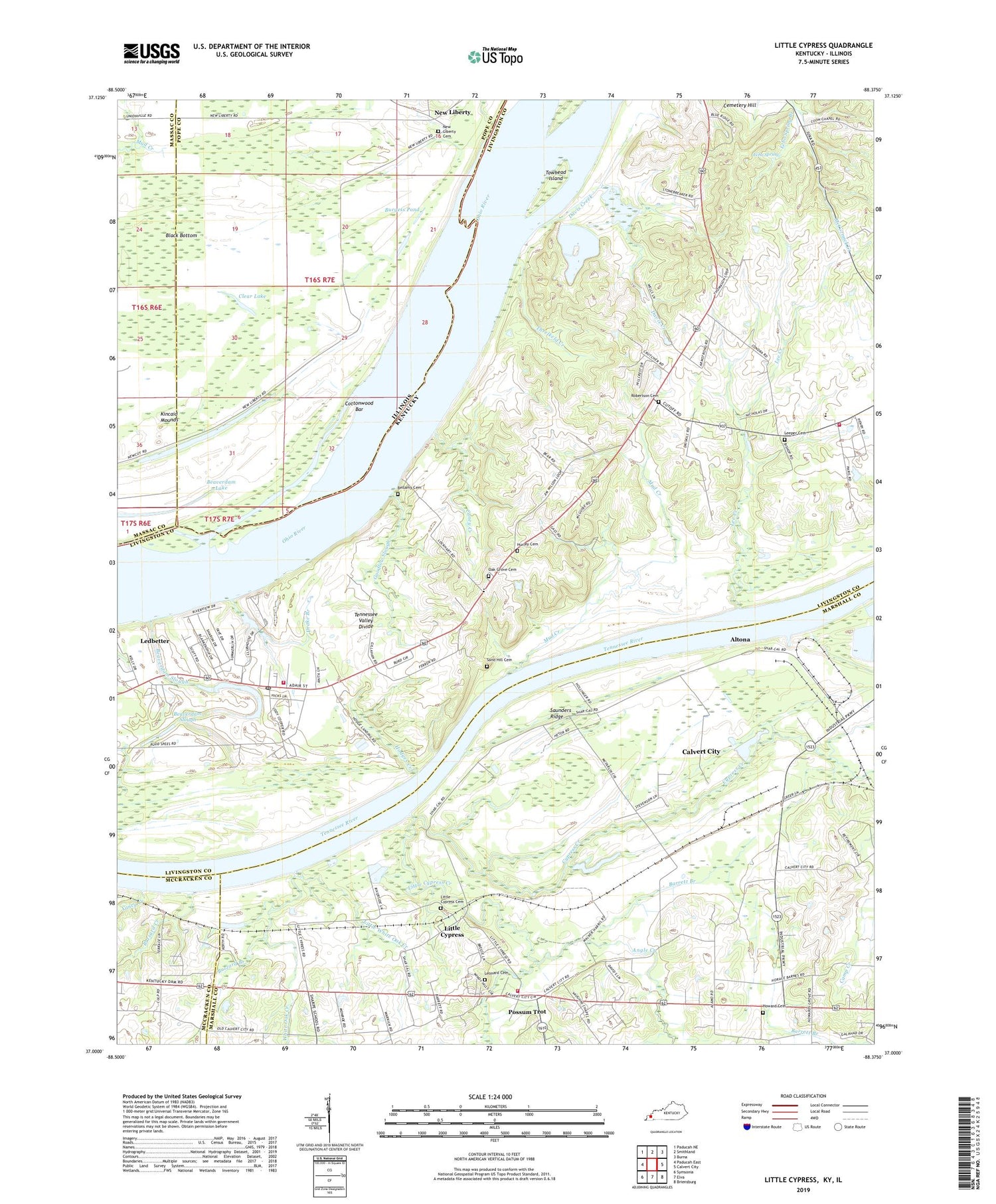 Little Cypress Kentucky US Topo Map Image