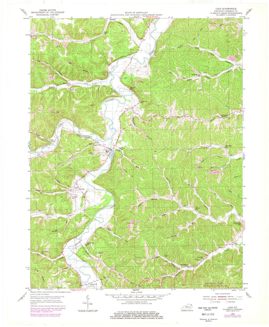 Classic USGS Load Kentucky 7.5'x7.5' Topo Map Image