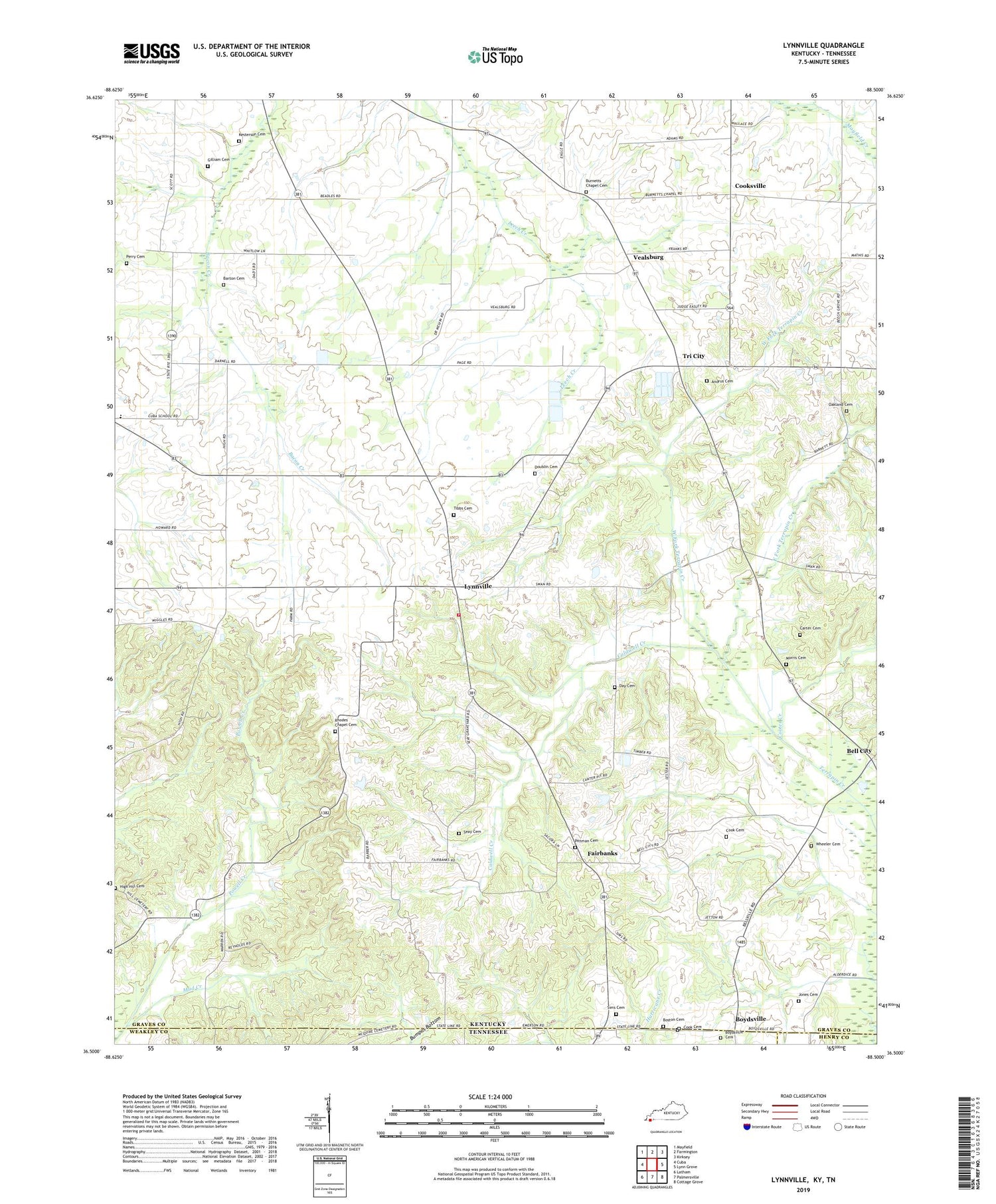 Lynnville Kentucky US Topo Map Image