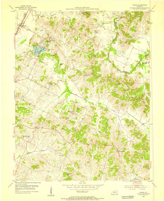 Classic USGS Maceo Kentucky 7.5'x7.5' Topo Map Image