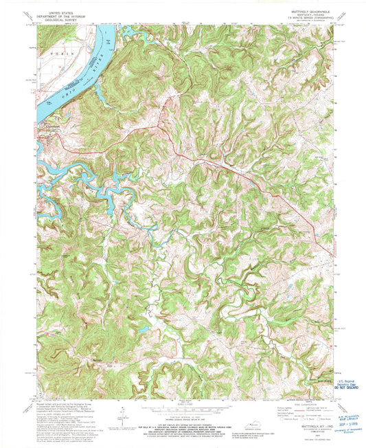 Classic USGS Mattingly Kentucky 7.5'x7.5' Topo Map Image