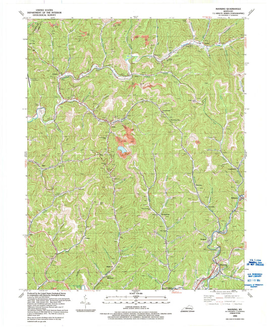 Classic USGS Mayking Kentucky 7.5'x7.5' Topo Map Image