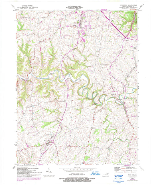 Classic USGS Mays Lick Kentucky 7.5'x7.5' Topo Map Image