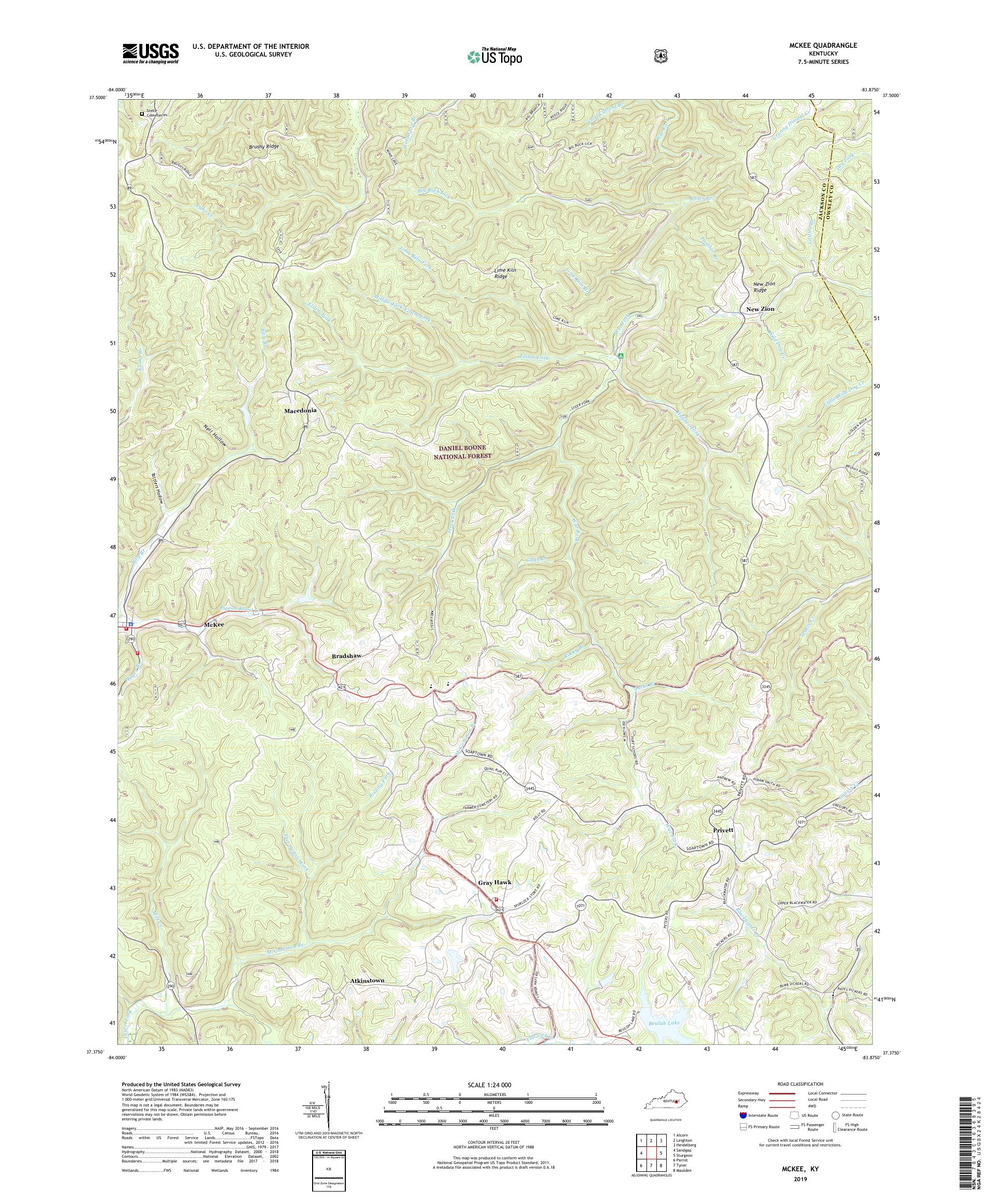 Mckee Kentucky Us Topo Map – Mytopo Map Store