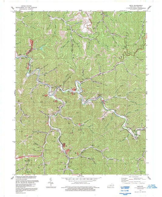 Classic USGS Meta Kentucky 7.5'x7.5' Topo Map Image