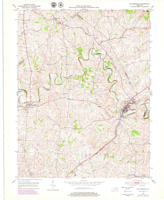 Classic USGS Millersburg Kentucky 7.5'x7.5' Topo Map Image