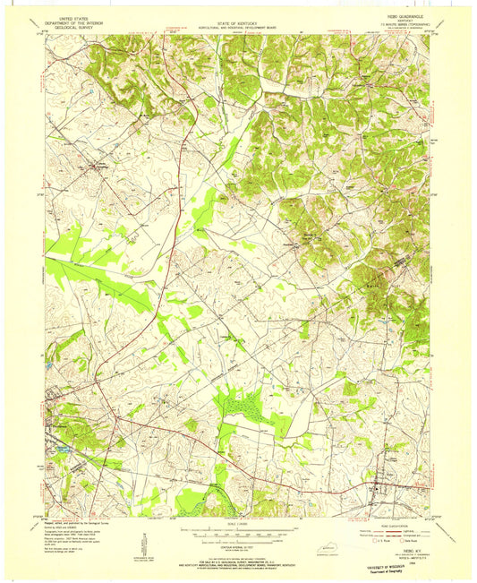 Classic USGS Nebo Kentucky 7.5'x7.5' Topo Map Image