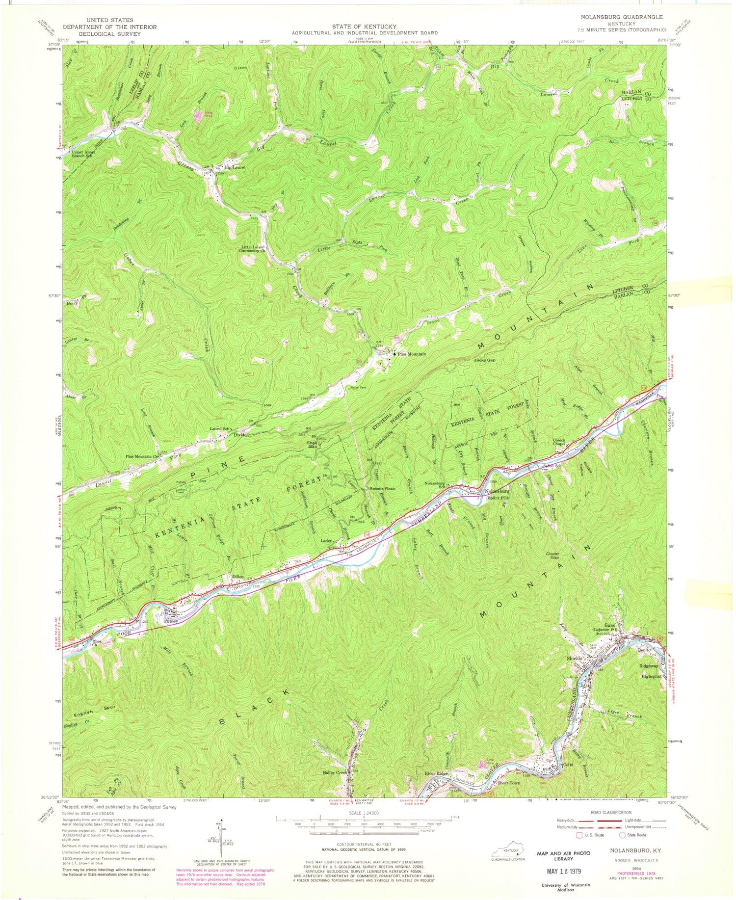 Classic USGS Nolansburg Kentucky 7.5'x7.5' Topo Map Image