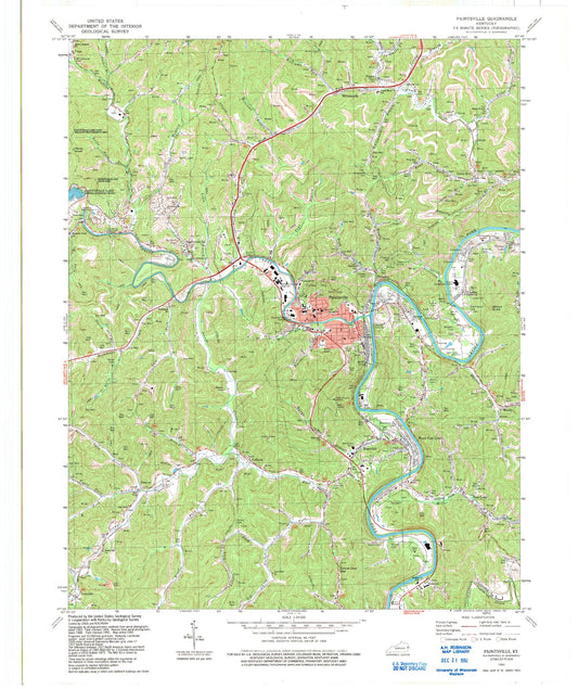 Classic USGS Paintsville Kentucky 7.5'x7.5' Topo Map Image