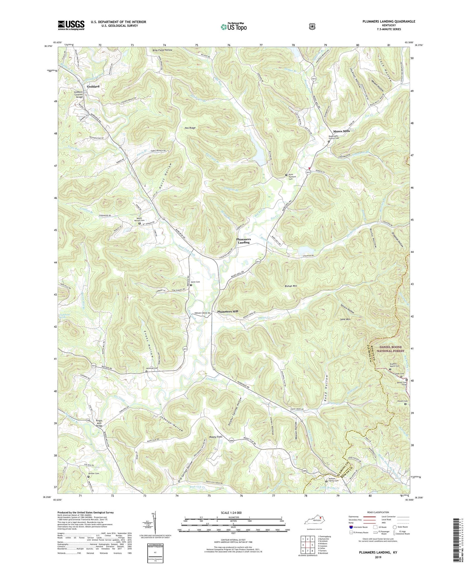 Plummers Landing Kentucky US Topo Map Image