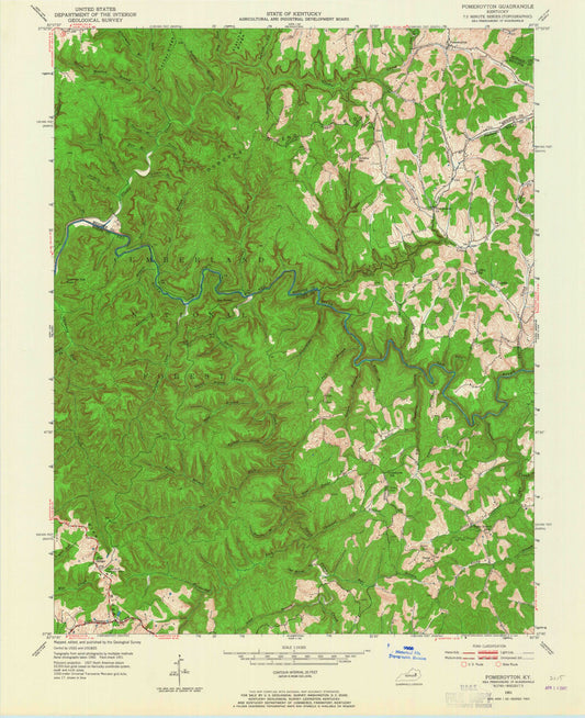 USGS Classic Pomeroyton Kentucky 7.5'x7.5' Topo Map Image