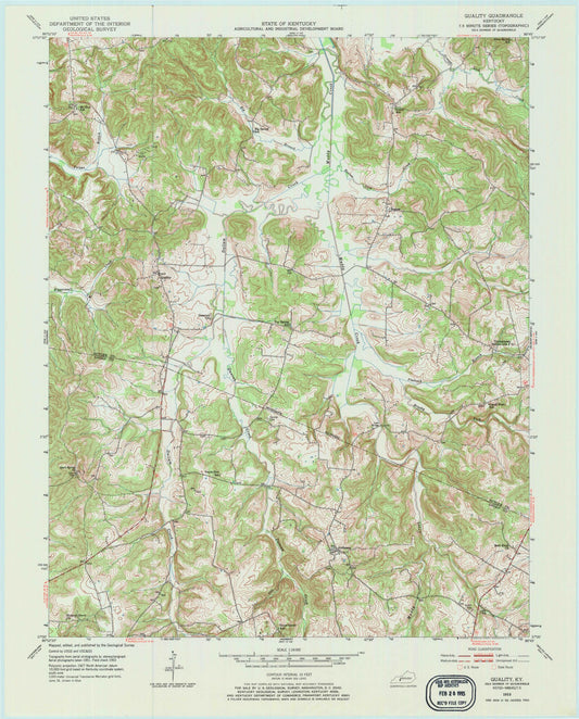 Classic USGS Quality Kentucky 7.5'x7.5' Topo Map Image