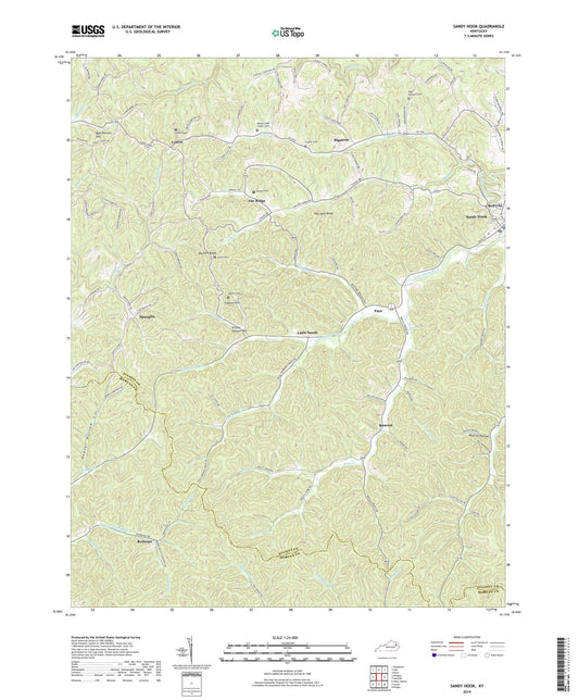 Sandy Hook Kentucky US Topo Map Image